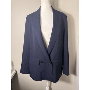Zara Navy Blue Oversized Blazer Jacket XXS